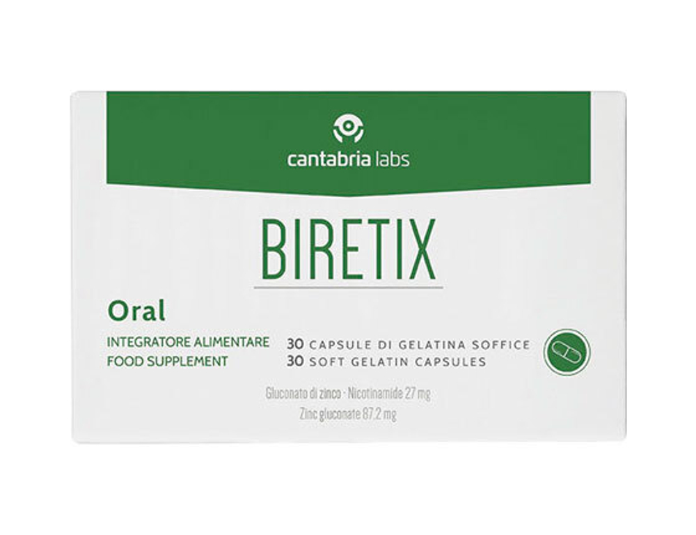 Biretix БАД «БИРЕТИКС» с глюконатом цинка и никотинамидом 30 капсул