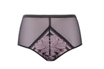 Высокие трусики Glossy Iris с эффектом мерцания (Размер: 42) (Цвет: черный с розовым)