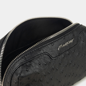 Несессер Tube, кожа страуса черного цвета