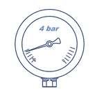 Манометр глицериновый D63 G1/4 - 4 Bar - радиальное подключение VERSO