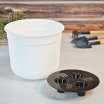 Горшок цветочный Сканди 1л с дренажной вставкой, белый