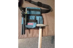 Сумка-пояс Зубр ЭКСПЕРТ одинарная, держатель для молотка, 9 карманов 38632