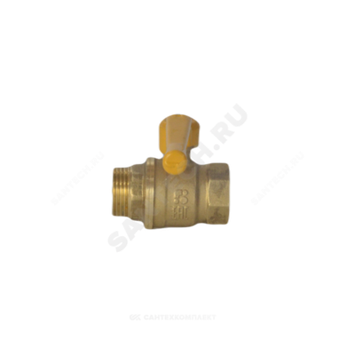 Кран шаровой латунь никель газ 11Б27фтМ Ду 25 Ру40 ВР/НР полнопроходной рычаг VALFEX VF.272.NR3.100