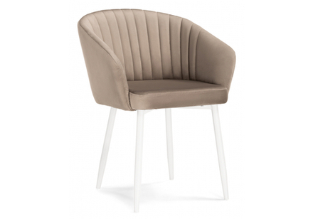 Стул на металлокаркасе Woodville Корсо бежевое, белое, ножки белые