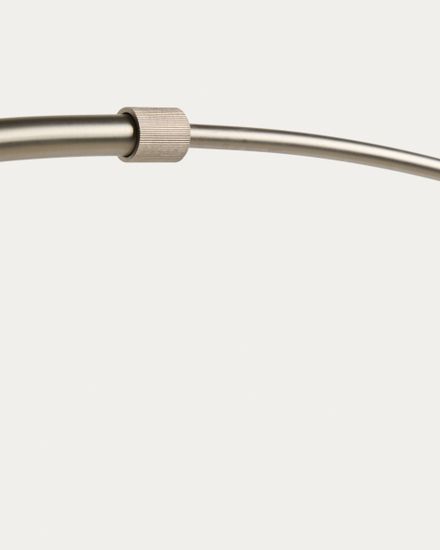 Напольная лампа Madali из стали с матовой серебристой отделкой и белым мрамором