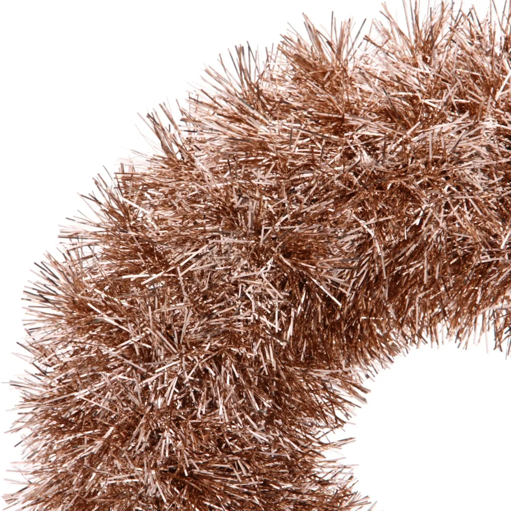 Венок декоративный TINSEL «Яркие переливы» 38 см, Розовое золото