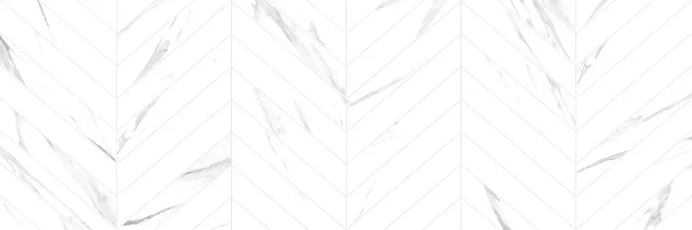 Настенная плитка Alma Ceramica TWA11TOK017 Tokio 200x600 белая глянцевая под камень с орнаментом