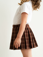 Юбка-шорты в клетку, Коричневый