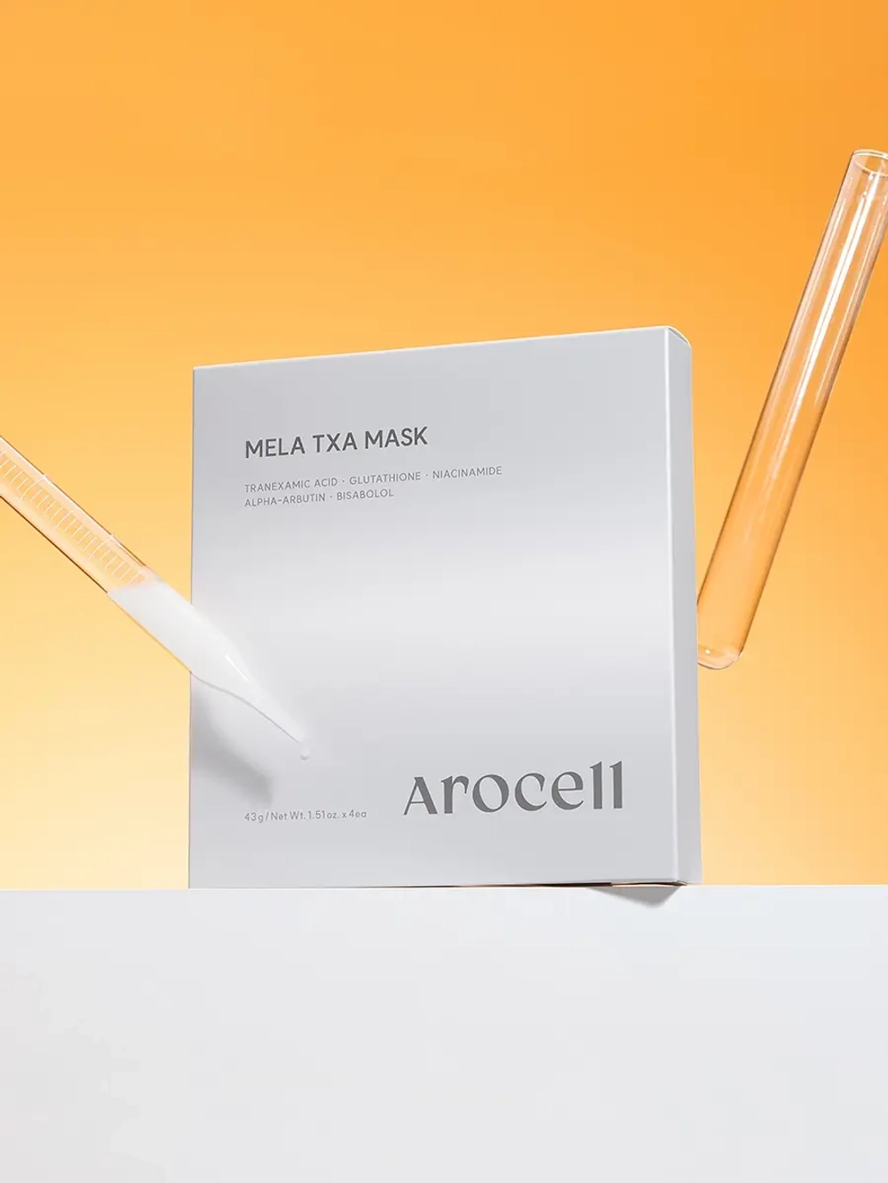 Arocell Гидрогелевая маска с транексамовой кислотой и глутатионом против пигментации Mela TXA Mask 43 гр х 4 шт