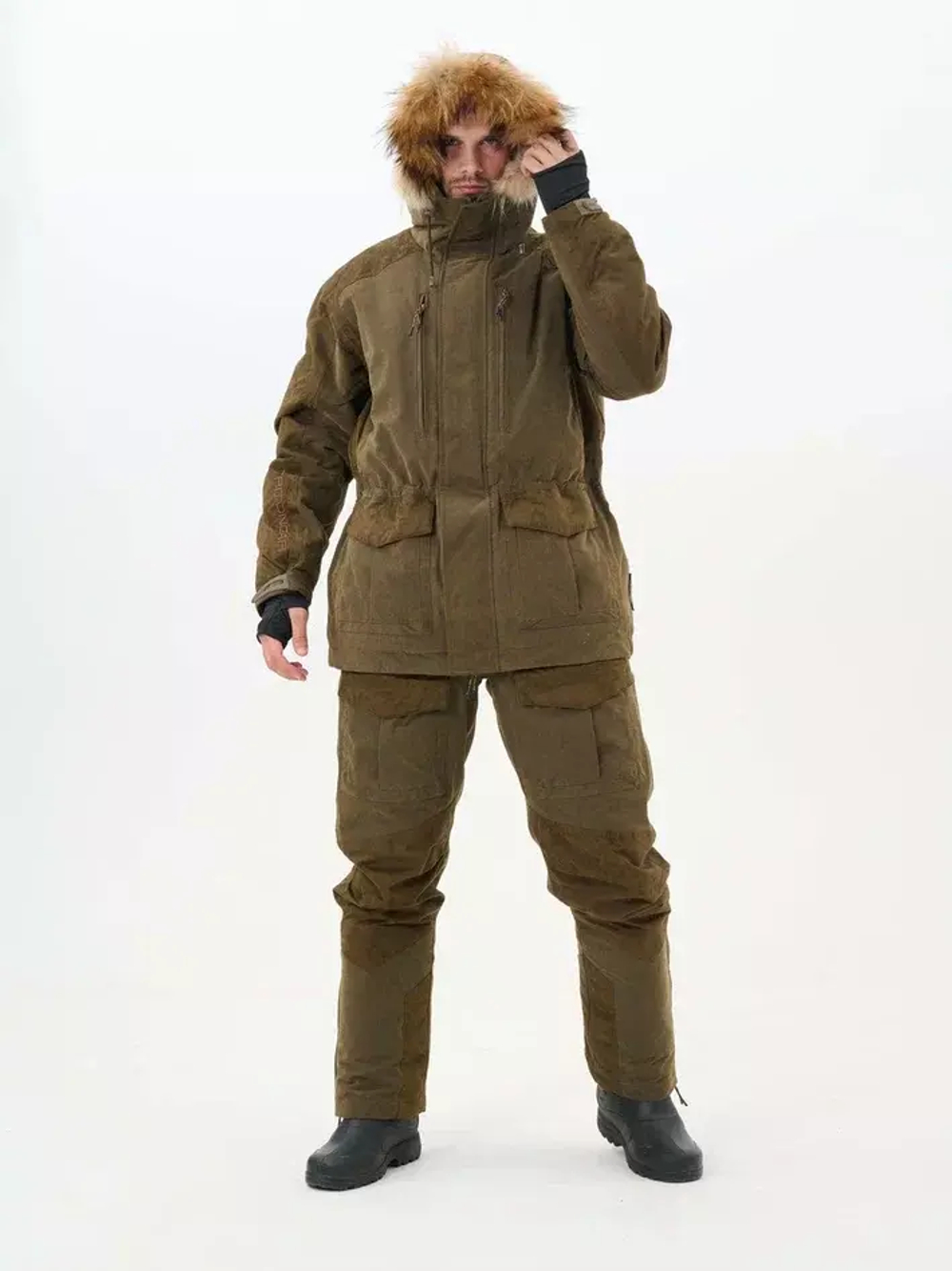 КОСТЮМ С ПОЛУКОМБИНЕЗОНОМ "HUNTER PRO" (Норвегия/Коричневый  ) -45