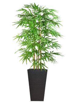 Искусственное растение Бамбук 150см в коричневом кашпо ротанг