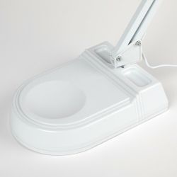 Настольный светильник ЭРА NL-202-G23-11W-W с лампой PL на струбцине и с основанием белый