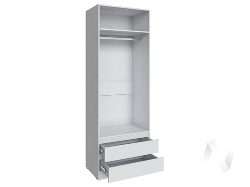 Шкаф Мадрид 0;8 с 2 ящ. без ручек без зеркала (белый)