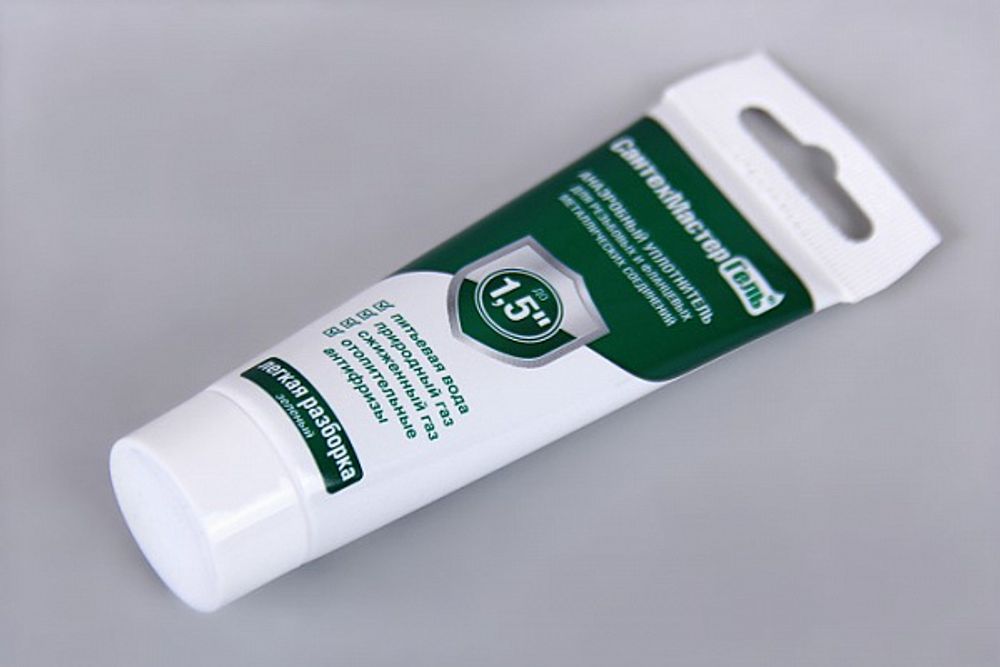 Сантехмастер Гель Зеленый (тюбик 35 гр) с еврослотом 61045