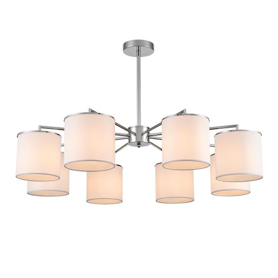 6591/8 CLASSI LN25 62 хром/белый, металл/текстиль Люстра подвесная E14 8*40W 220V SUNTORI