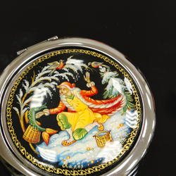 Двустороннее зеркало "По-щучьему веленью" №031 (худ. роспись Палех)