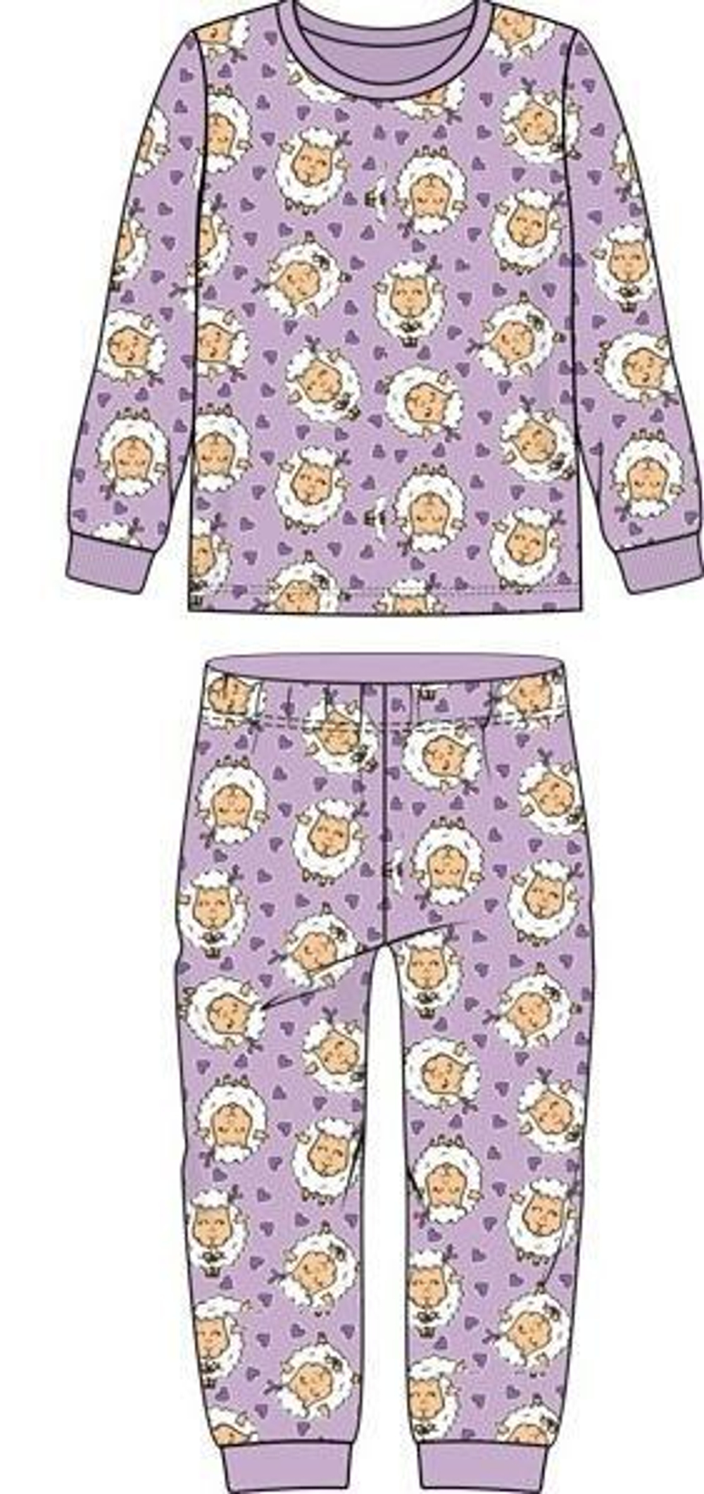 Пижама для девочки р.128-64 сиреневый