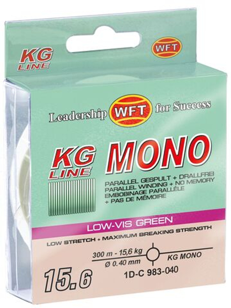Леска монофильная WFT KG MONO Green 300 м, 0.40 мм