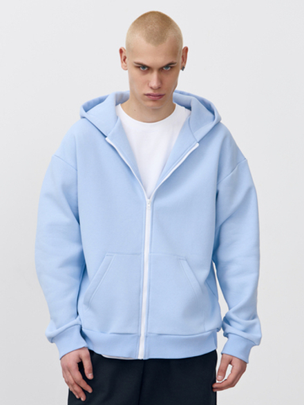 Худи зип с начесом (голубой)