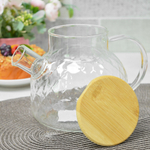 Чайник заварочный 1л стеклянный с бамбуковой крышкой, BZ-CH104