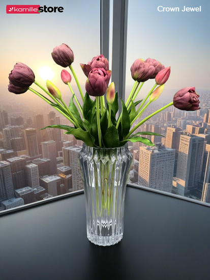 Ваза для цветов 25 см. стекло, коллекция Crown Jewel