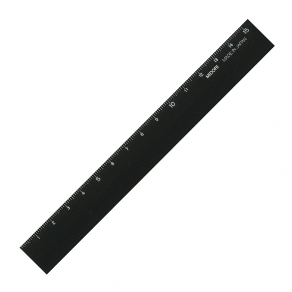 Линейка Midori Aluminum Ruler 15cm чёрная