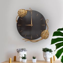 Часы настенные Monstera Deliciosa (Монстера) Колор Терпкий коричневый Амбер