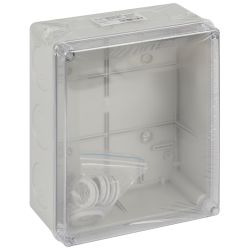 Распаячная коробка ЭРА KORvpk-240-195-90 ОП серая 240х195х90мм прозрачная крышка на винтах d25-3шт d32-2шт IP55