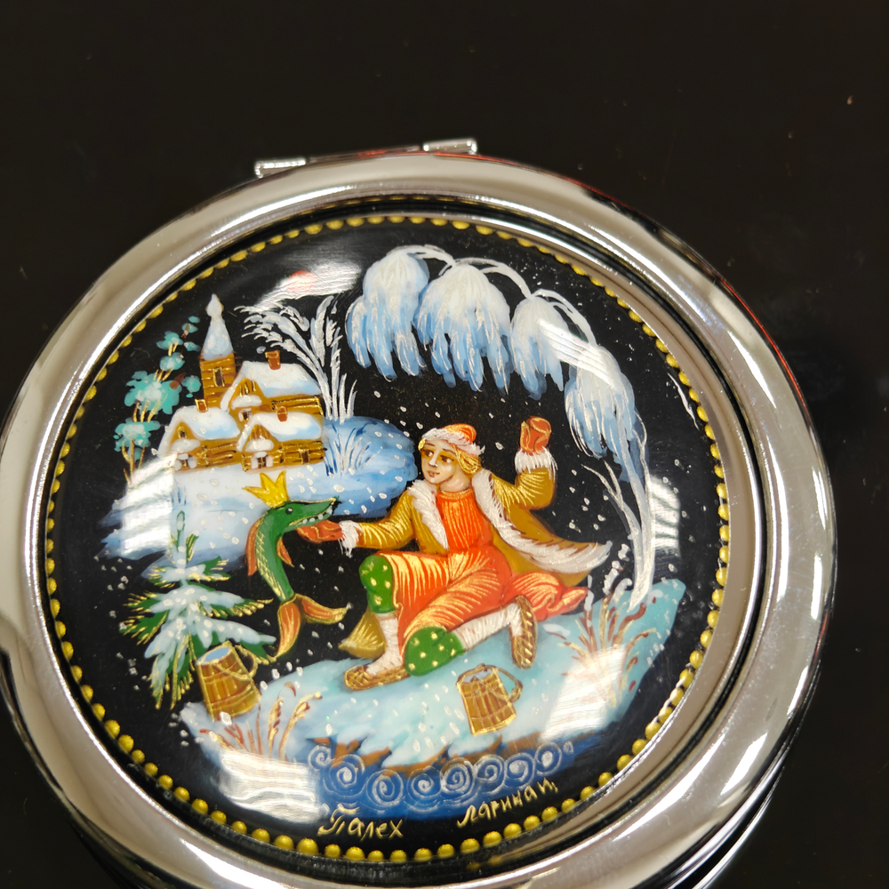 Ручное зеркало "По-щучьему веленью" (худ. роспись Палех)