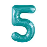 Шар фольгированный Цифра 5 101 см (Бирюзовый)