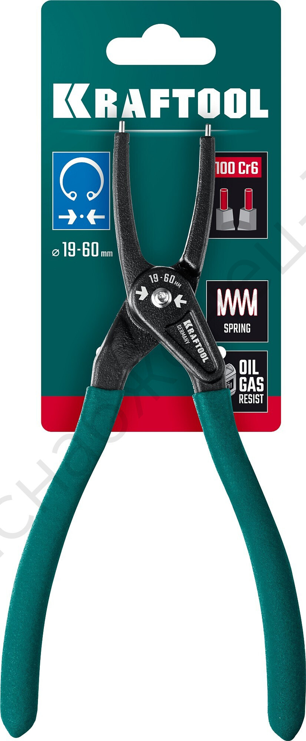 KRAFTOOL 180 мм, прямые губки, внутренний, Съемник стопорных колец (22812-1)