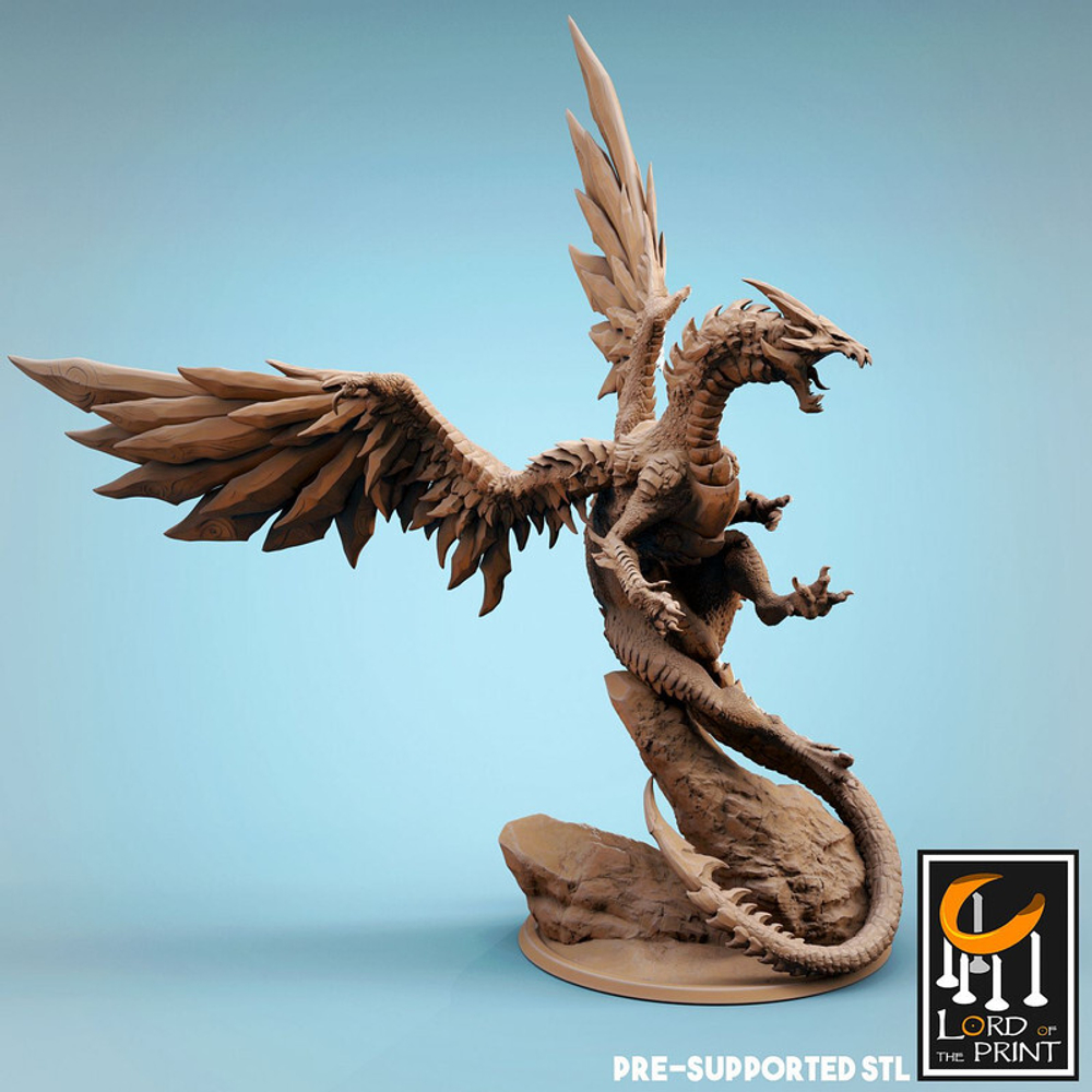 Steel Dragon Стальной дракон монстр миниатюра для dnd, днд, pathfinder, фентези, Настольная игра, НРИ, Варгейм, РПГ