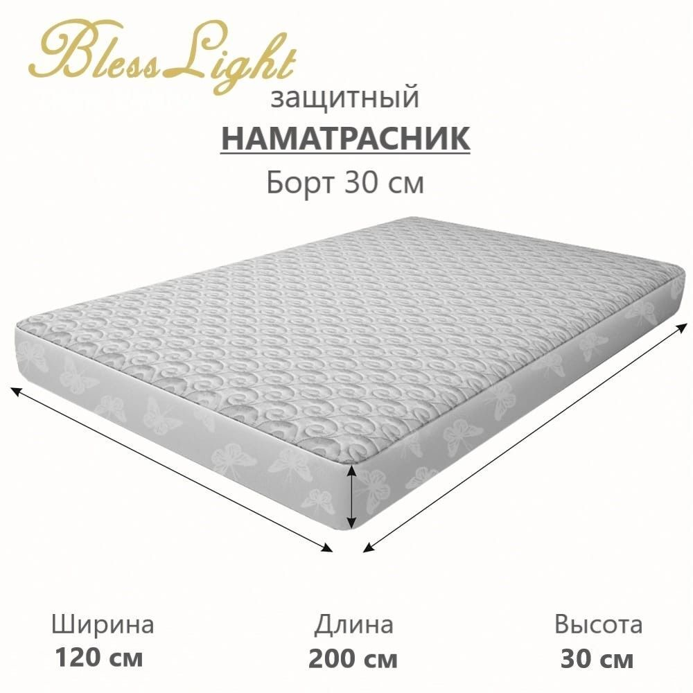 Наматрасник BlessLight стеганный защитный "Овечка" 120х200 см.
