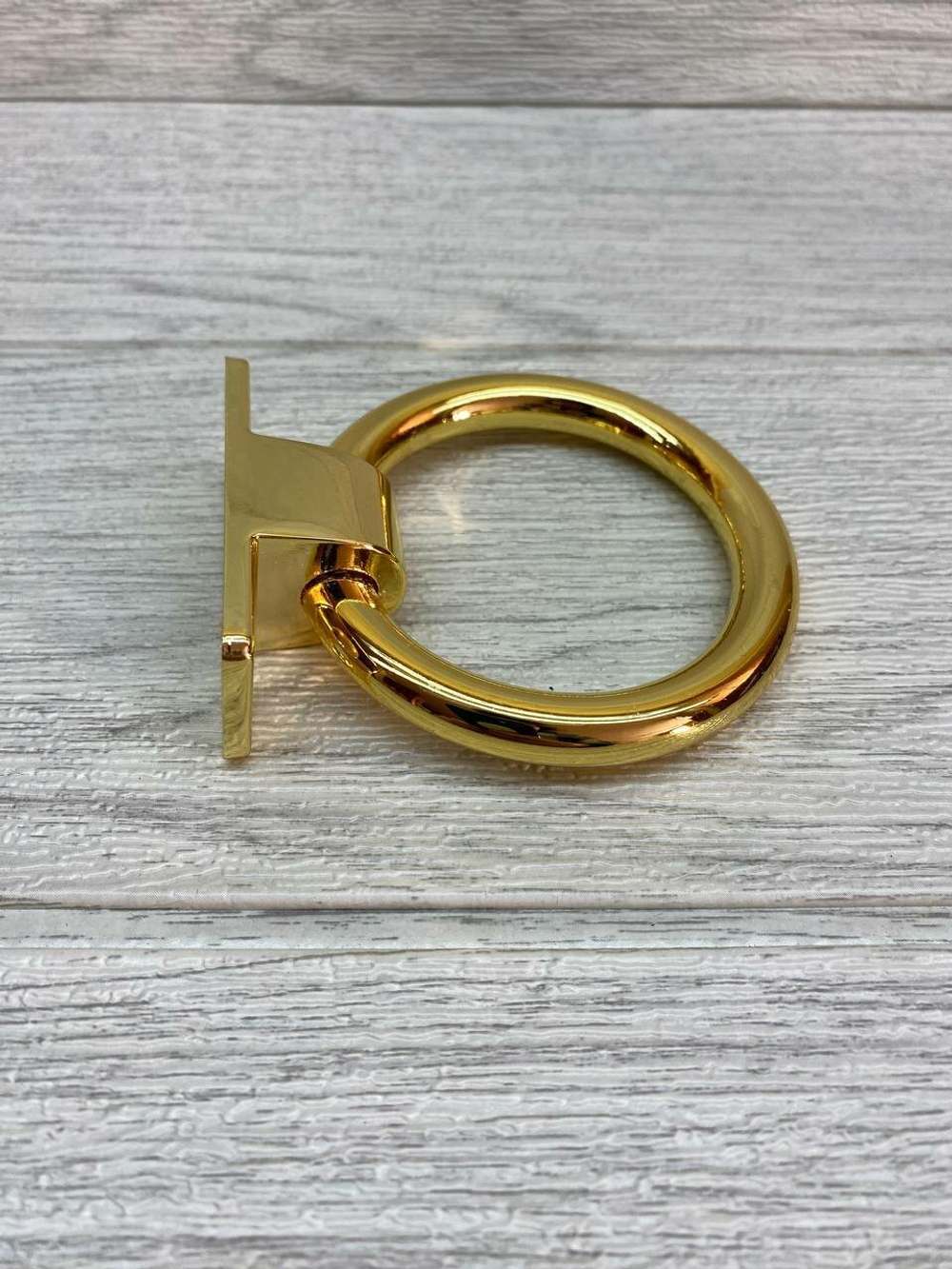 Мебельная ручка-кольцо золото "Трабл Шутер" 80мм