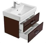 Тумба под раковину, АМЕРИНА, 70, темно-коричневая, (подвесная, 2 ящика)