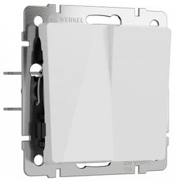 Выключатель перекрестный двухклавишный без рамки Werkel белый акрил W1123041