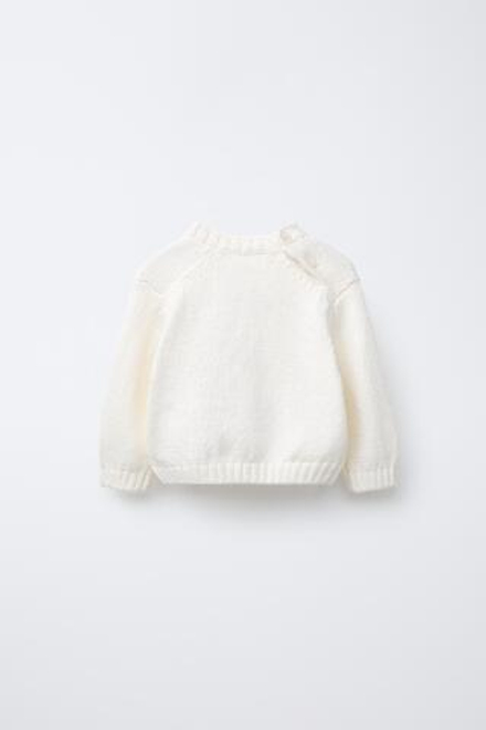 ZARA СВИТЕР С ВЫШИТОЙ НАДПИСЬЮ, ЭКРЮ