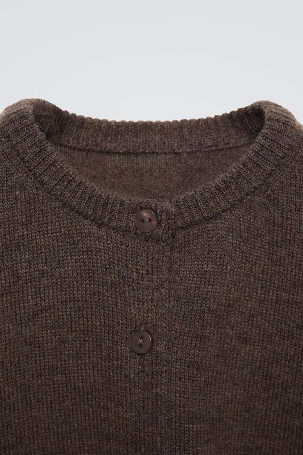 ZARA КАРДИГАН ИЗ 100% ШЕРСТИ, ШОКОЛАДНЫЙ