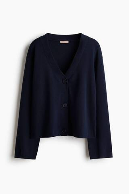 H&M Тонкий трикотажный кардиган, темно-синий