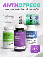 Антистресс Комплекс SoulWay Магний B6 + BQ STRESS PROTECT + SoulWay В-комплекс + SoulWay Ежовик