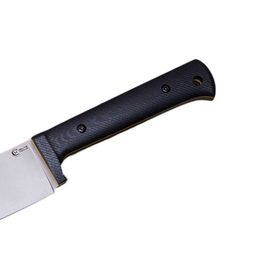 Нож кузница Семина Узбекский, ст.95Х18, ц.м. рук.G10 черн., желт.сп. чехол кайдекс