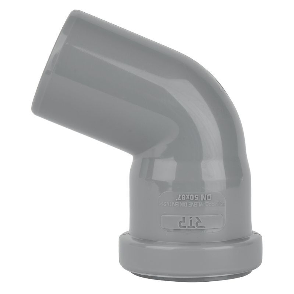 Отвод канализационный RTP 50 мм 67°