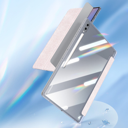 Чехол книжка розового цвета от Dux Ducis для Samsung Galaxy Tab S9 Ultra, Tab S10 Ultra и Tab S8 Ultra, серия Unid Series Case, с держателем стилуса и функцией автоматического перехода в спящий режим