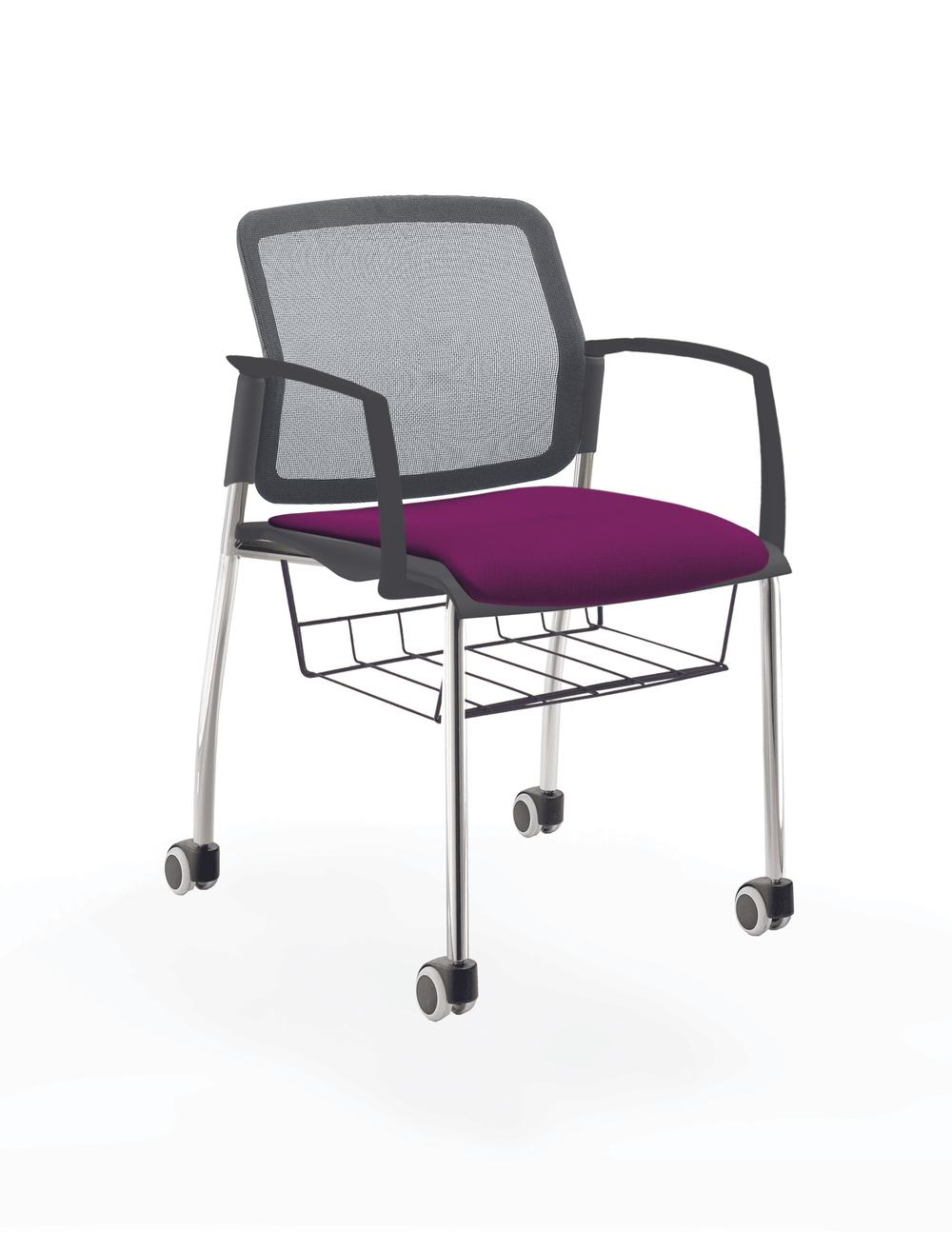 Movie стул со спинкой-сеткой на 4 ногах и колесах