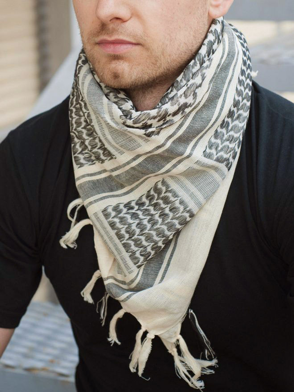 Арафатка Skully MZ-552 a6 (слоновая кость) 110х110см