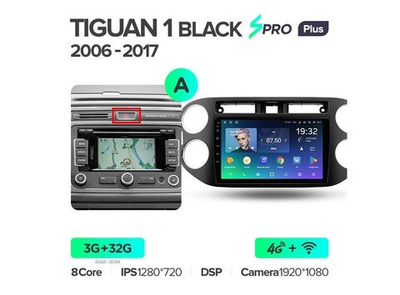 Магнитола Teyes SPRO Plus 3-32 Volkswagen Tiguan 1 NF 2006 — 2016 9.0" (A)
