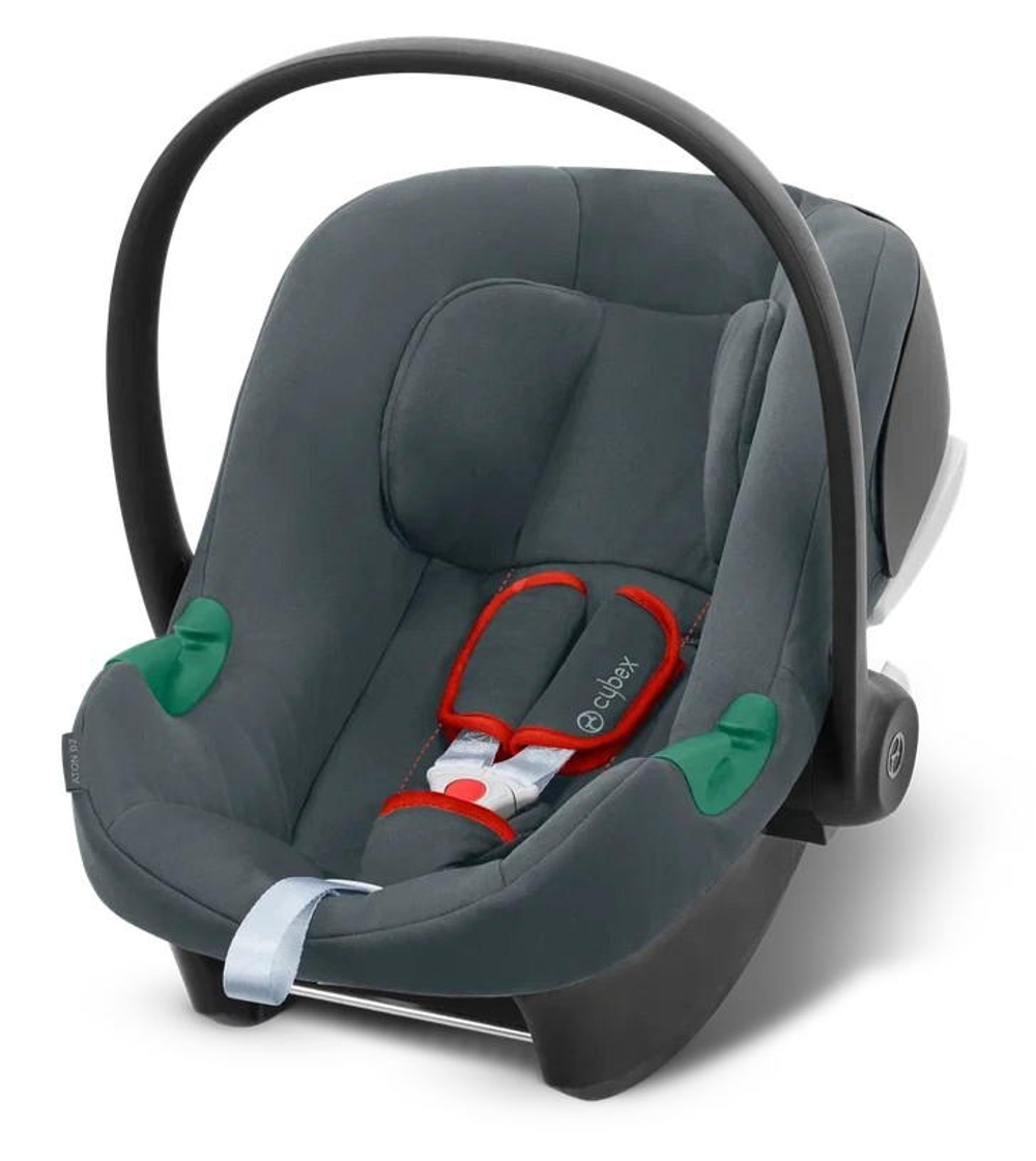 Коляска 3 в 1 Cybex Priam IV Chrome Brown complete и автокресло Aton B2 i-Size Steel Grey Leaf Green
