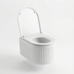 Унитаз подвесной безободковый WAVE RIFL Tornado3.0, сид. дюропласт, м/л, быстр, БЕЛЫЙ глянец (L)