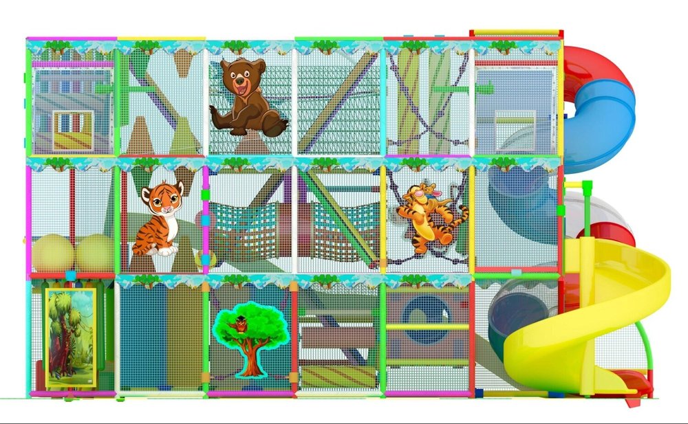 Уличный лабиринт "Детское раздолье" 70,5 м² (8,6*8,2*4,9 м)