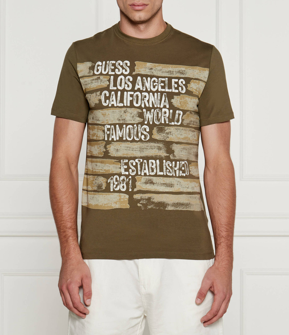 Футболка WORLD FAMOUS GUESS - хаки(M4YI40 J1314)